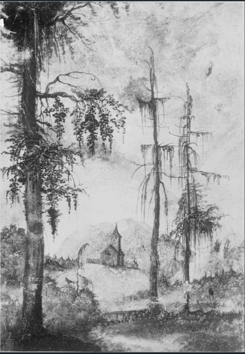 albrecht altdorfer peisaj alpin cu biserica 1522